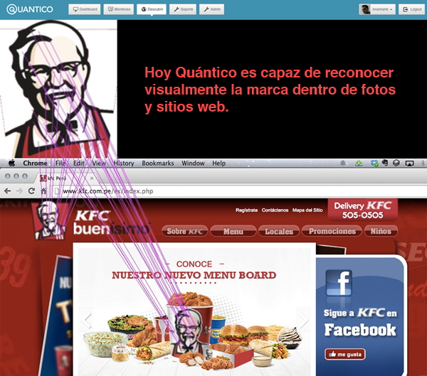 Quántico reconoce logos dentro de fotos y/o capturas de sitios web.